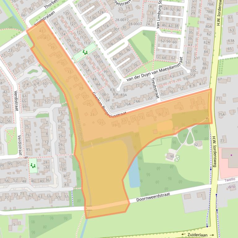 Kaart van postcodegebied 7391VA.