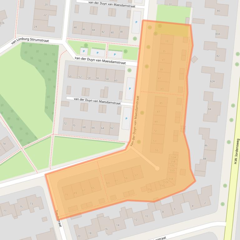 Kaart van postcodegebied 7391VJ.