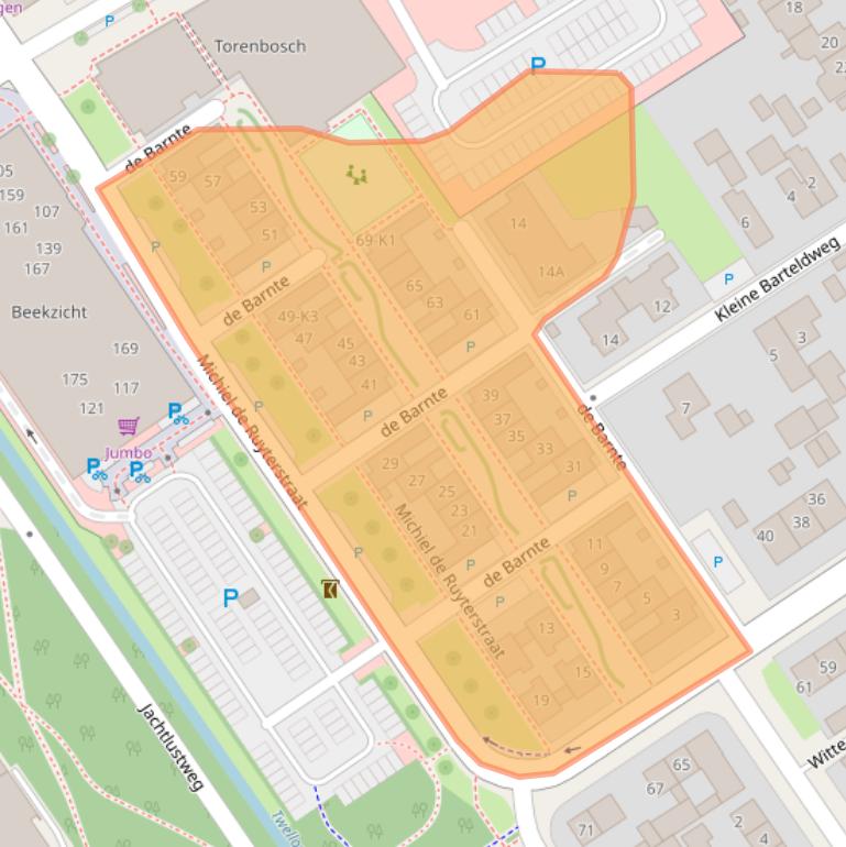 Kaart van postcodegebied 7391WZ.