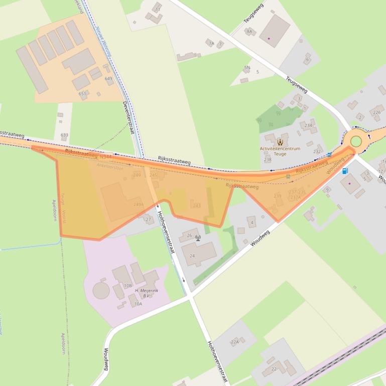 Kaart van postcodegebied 7395MC.