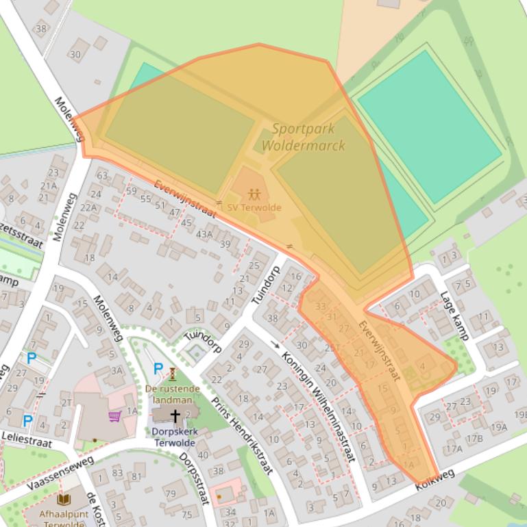 Kaart van postcodegebied 7396AD.