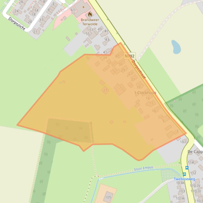 Kaart van postcodegebied 7396AK.