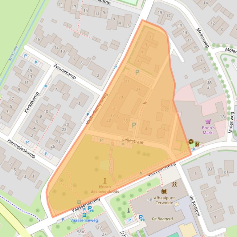 Kaart van postcodegebied 7396AN.