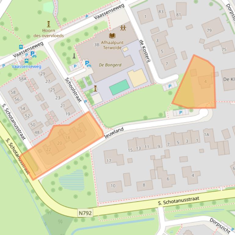 Kaart van postcodegebied 7396AR.