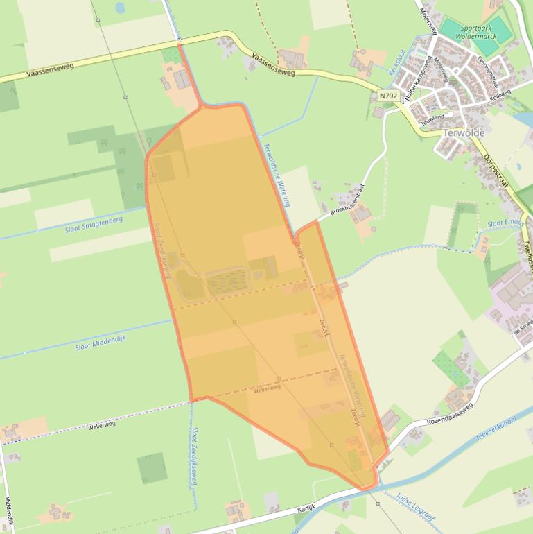 Kaart van postcodegebied 7396AW.