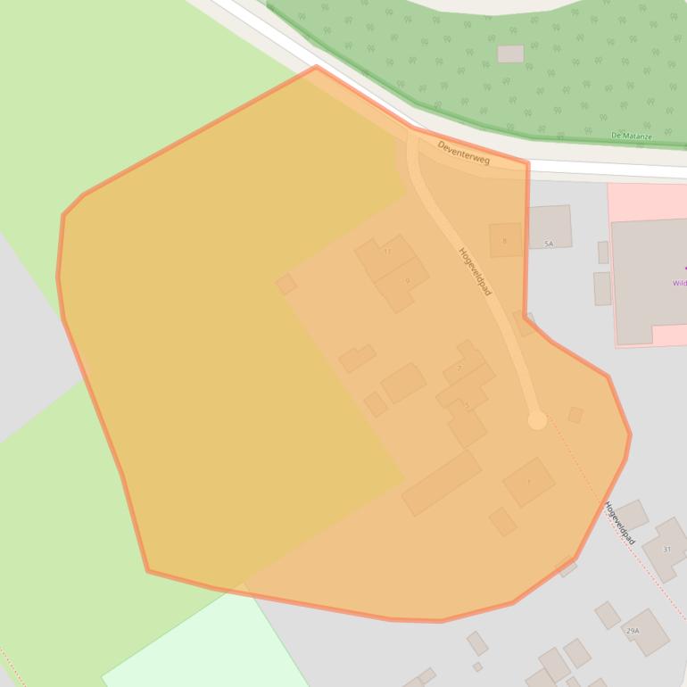 Kaart van postcodegebied 7396AZ.