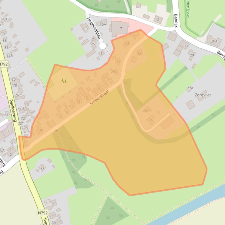 Kaart van postcodegebied 7396BA.