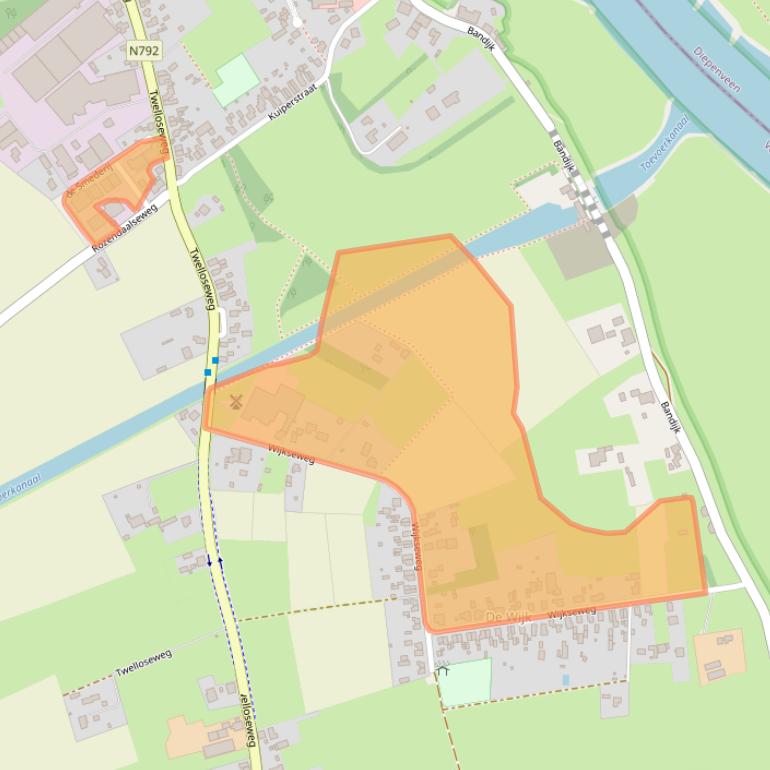 Kaart van postcodegebied 7396BC.