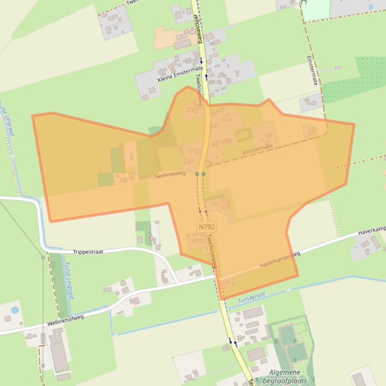 Kaart van postcodegebied 7396BJ.