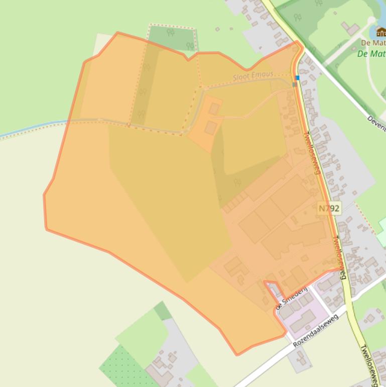 Kaart van postcodegebied 7396BM.