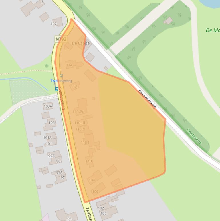 Kaart van postcodegebied 7396BR.