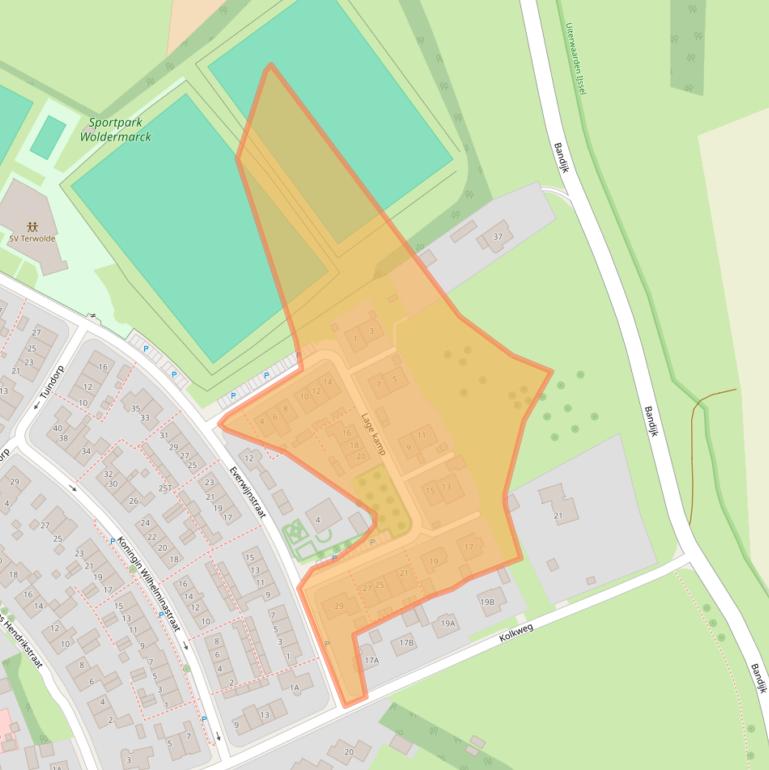 Kaart van postcodegebied 7396BZ.
