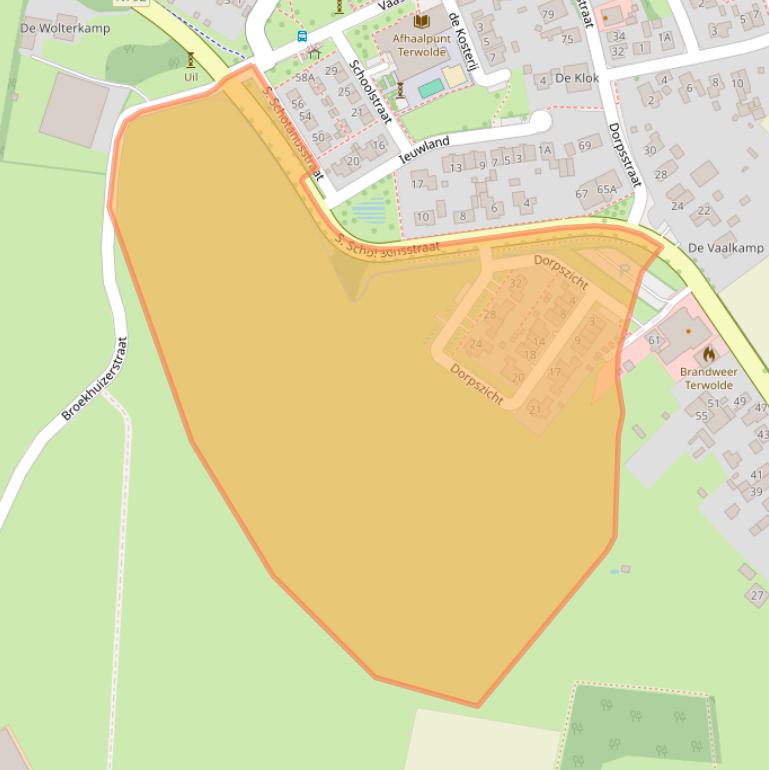 Kaart van postcodegebied 7396CK.