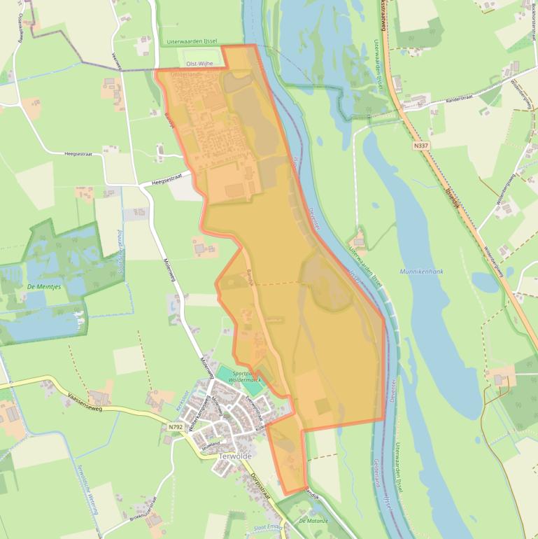 Kaart van postcodegebied 7396NC.