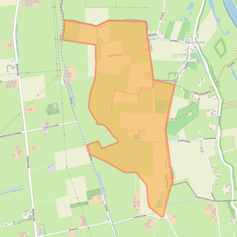 Kaart van postcodegebied 7396NH.