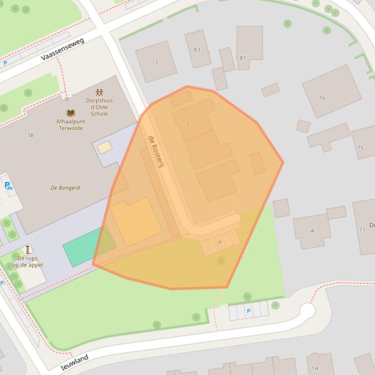 Kaart van postcodegebied 7396NR.