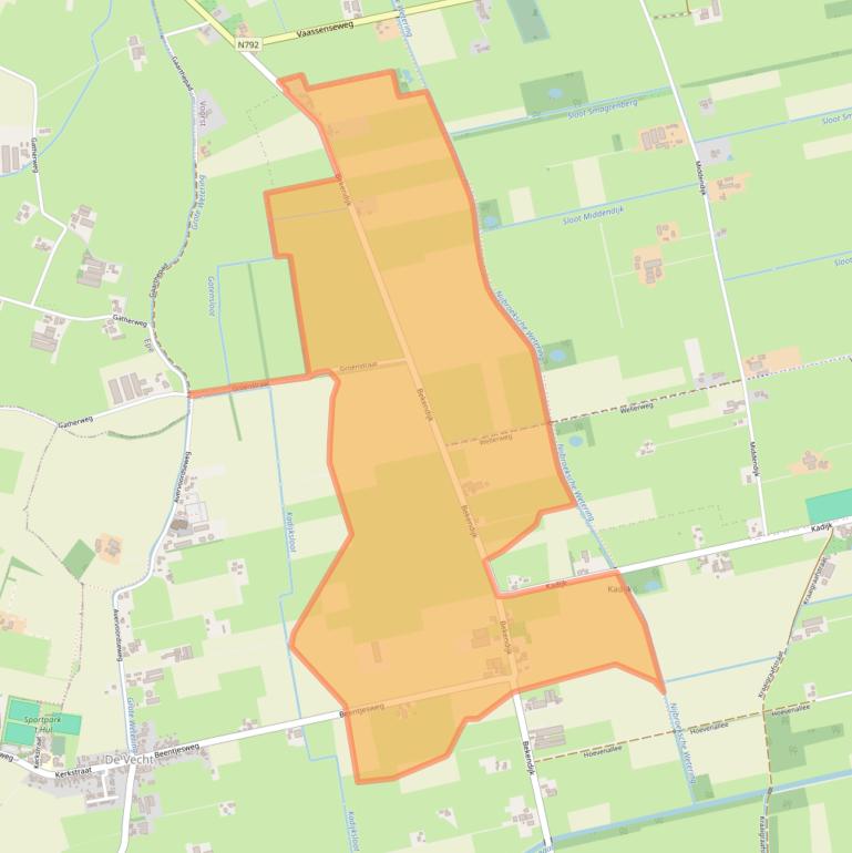 Kaart van postcodegebied 7396PC.