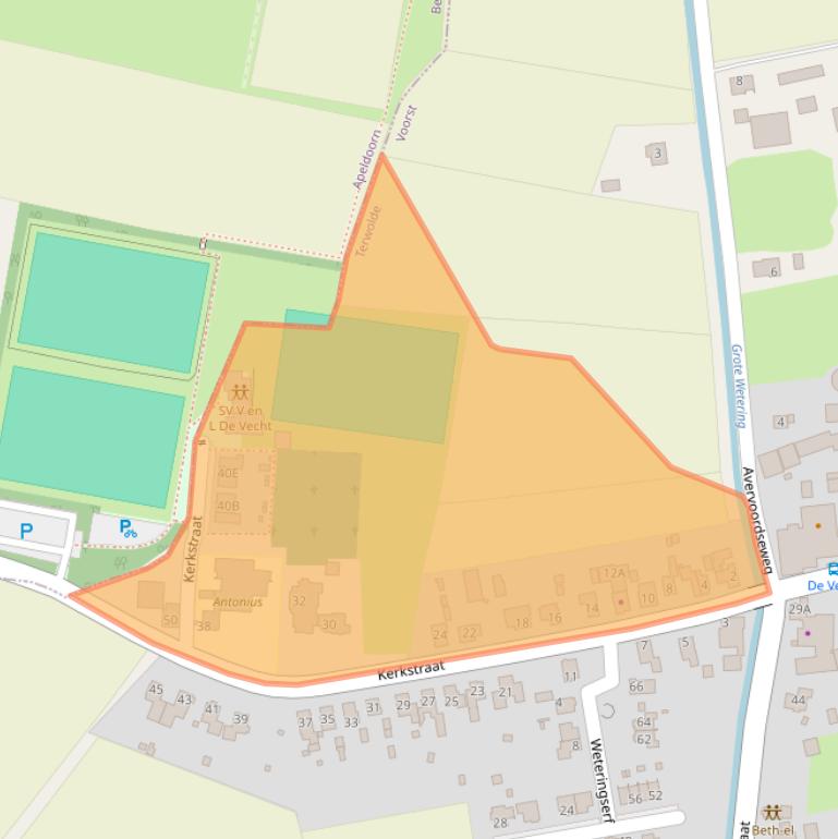 Kaart van postcodegebied 7396PH.