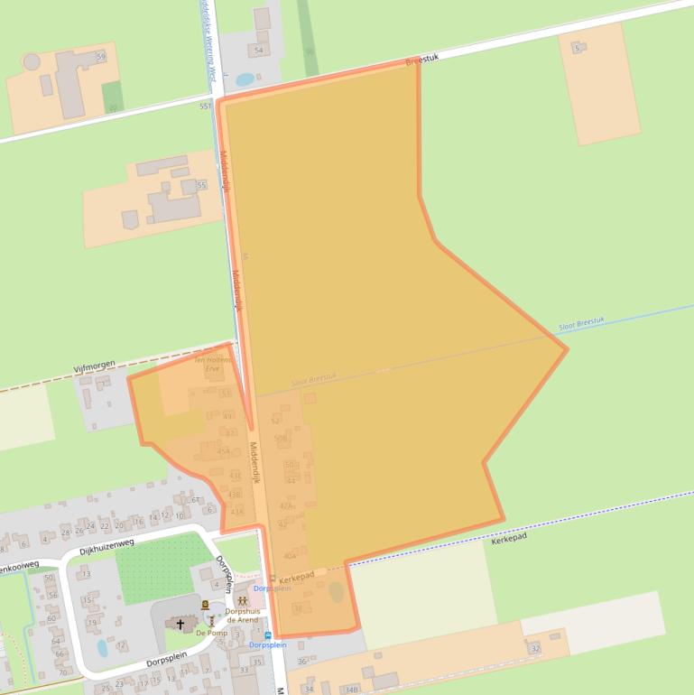 Kaart van postcodegebied 7397NC.