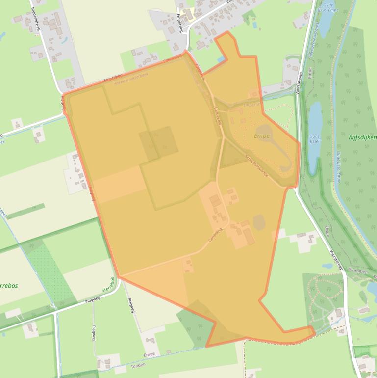 Kaart van postcodegebied 7399AK.