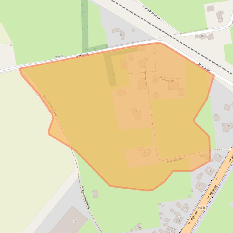 Kaart van postcodegebied 7399AP.