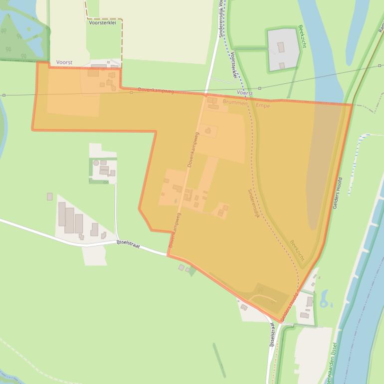 Kaart van postcodegebied 7399RB.