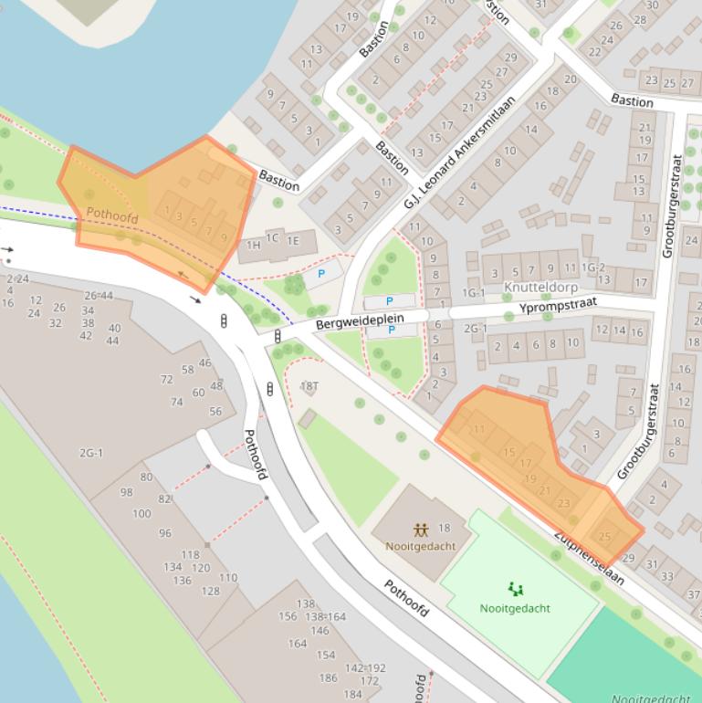 Kaart van postcodegebied 7411AA.