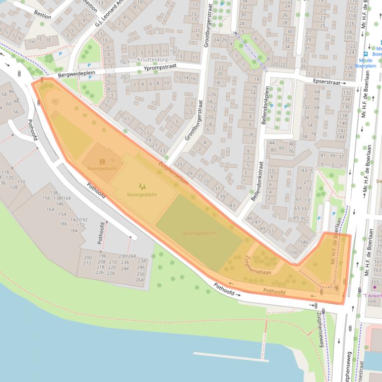 Kaart van postcodegebied 7411AC.