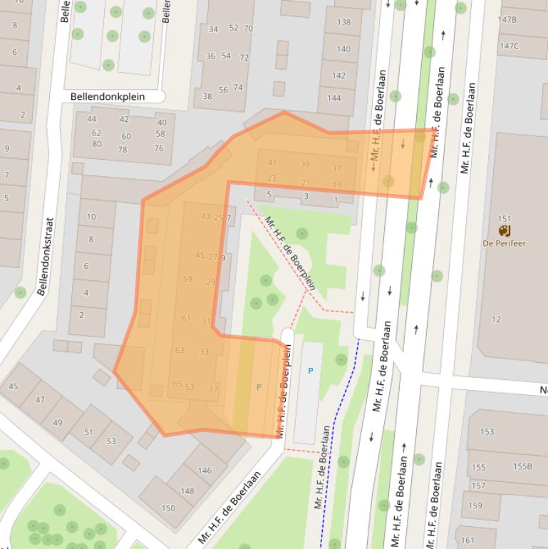 Kaart van postcodegebied 7411AG.