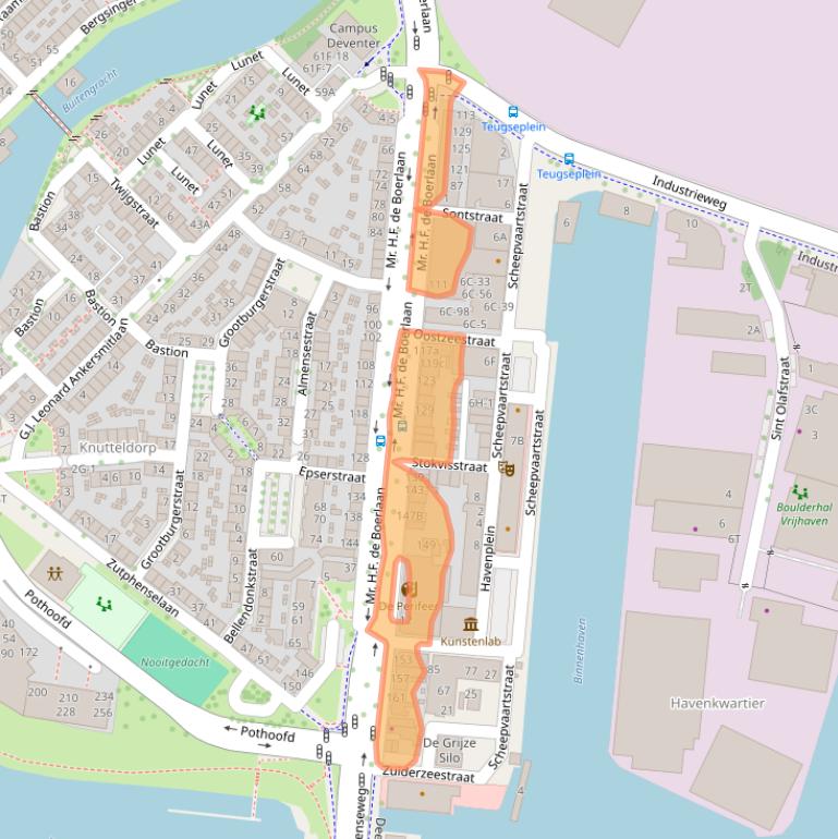 Kaart van postcodegebied 7411AH.