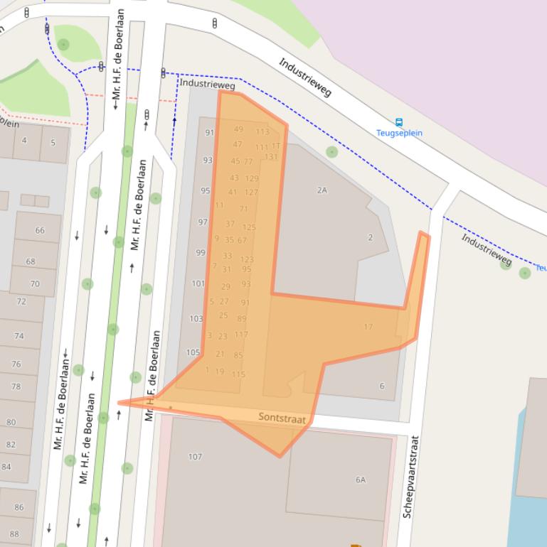 Kaart van postcodegebied 7411AJ.