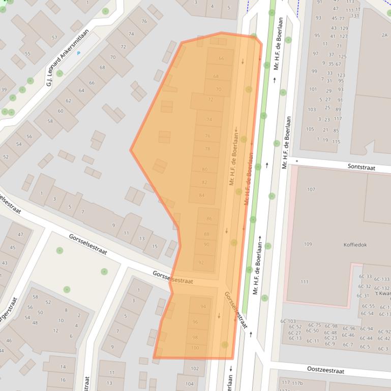 Kaart van postcodegebied 7411AK.