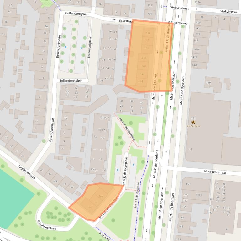Kaart van postcodegebied 7411AM.