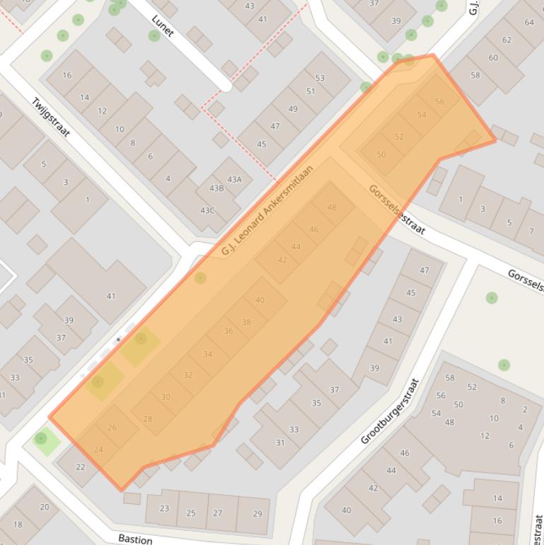 Kaart van postcodegebied 7411AV.