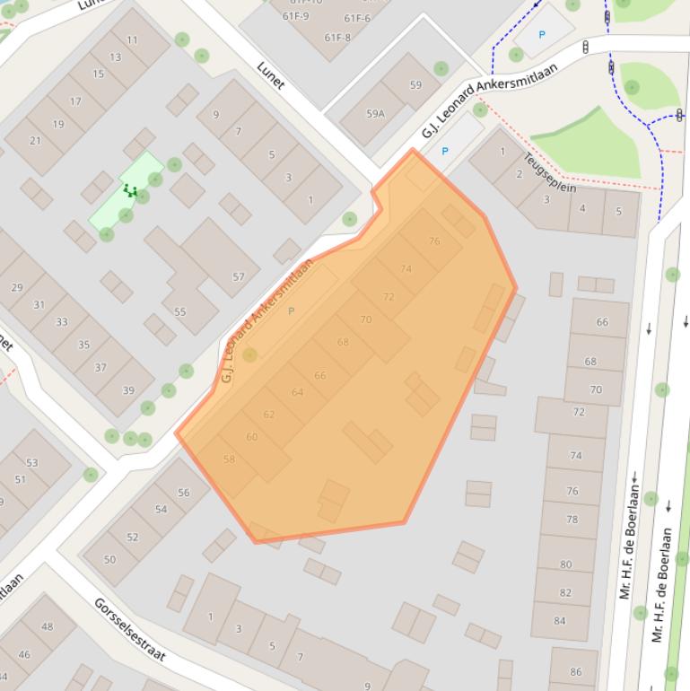 Kaart van postcodegebied 7411AW.