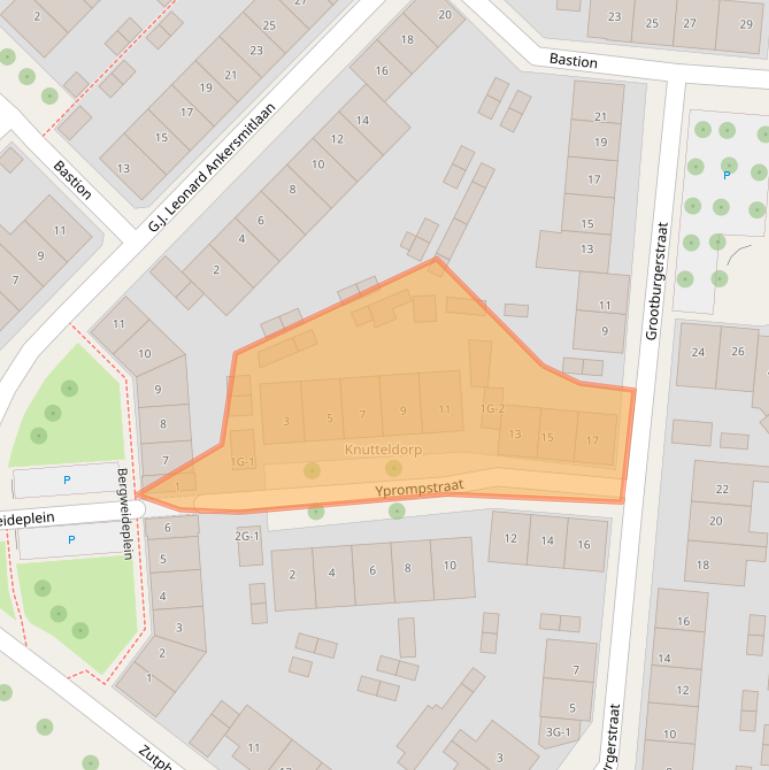 Kaart van postcodegebied 7411AX.