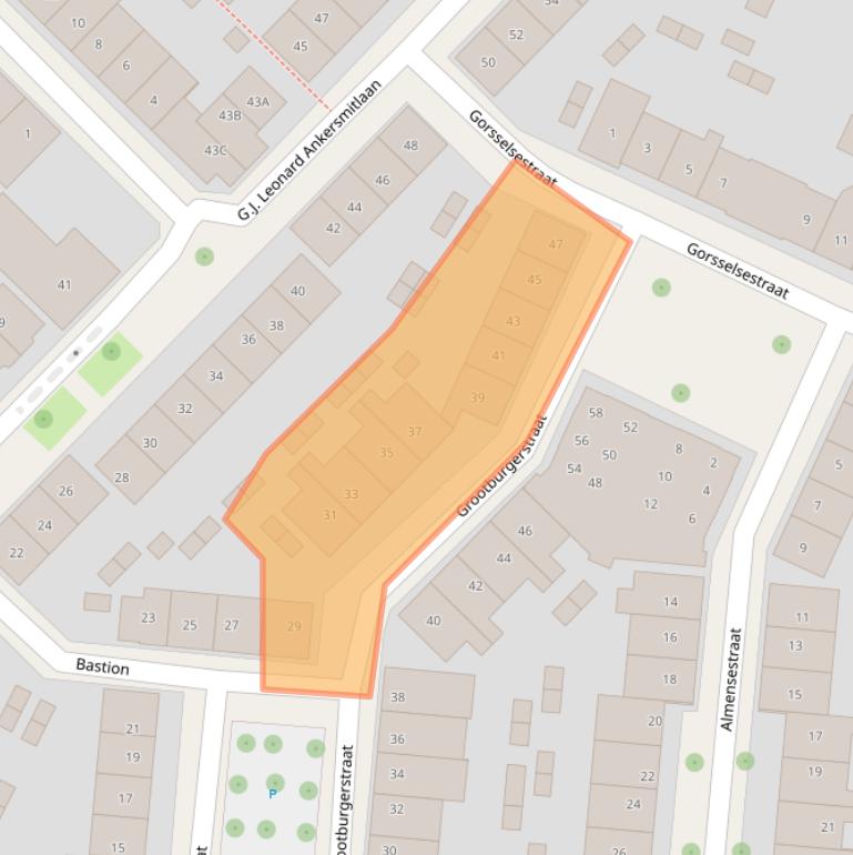 Kaart van postcodegebied 7411BB.