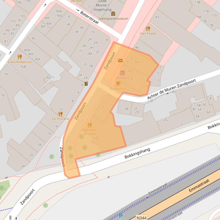 Kaart van postcodegebied 7411BL.