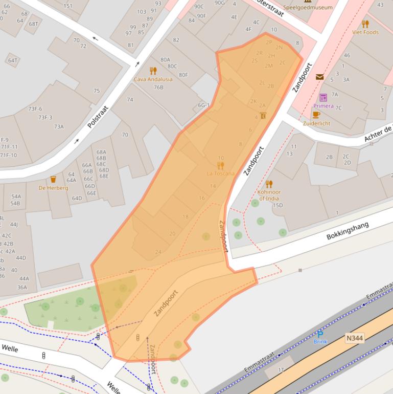 Kaart van postcodegebied 7411BM.