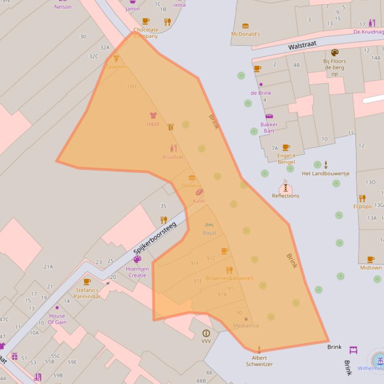 Kaart van postcodegebied 7411BZ.