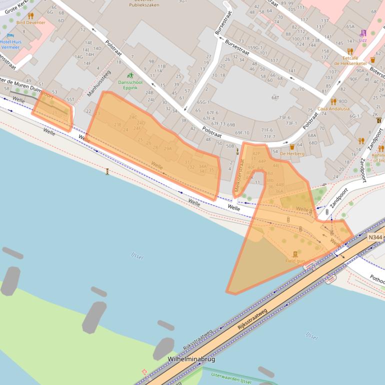 Kaart van postcodegebied 7411CC.