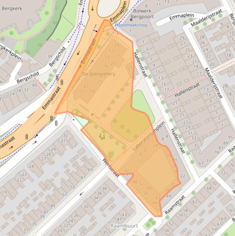 Kaart van postcodegebied 7411CH.