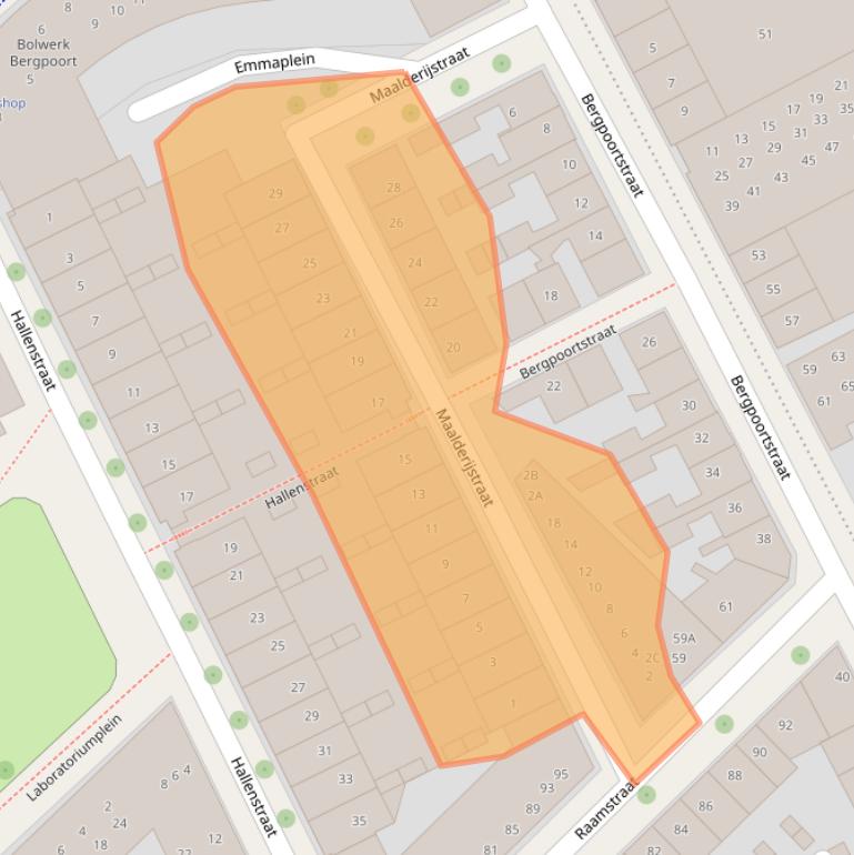 Kaart van postcodegebied 7411CK.