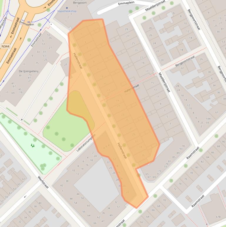 Kaart van postcodegebied 7411CZ.