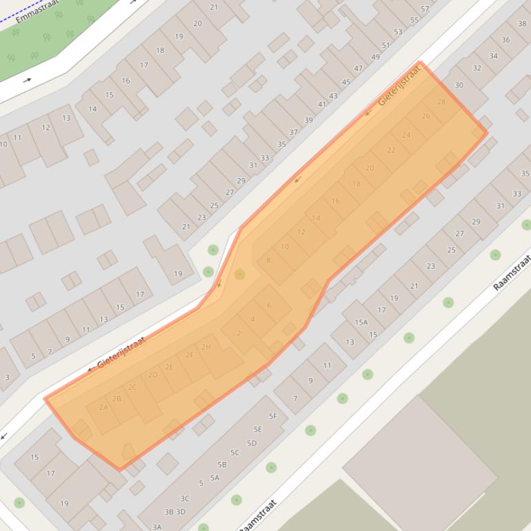 Kaart van postcodegebied 7411EC.