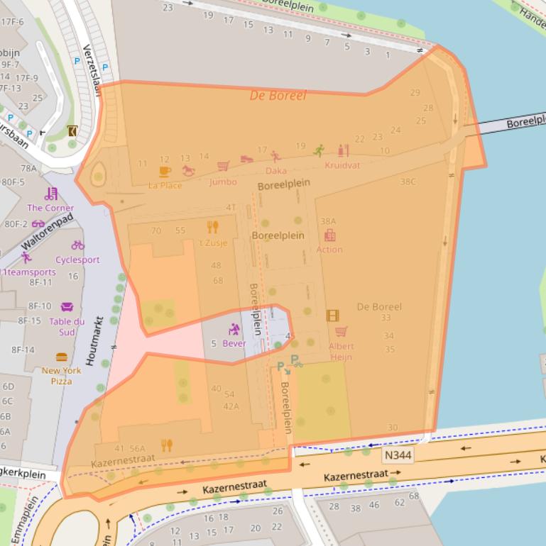 Kaart van postcodegebied 7411EH.