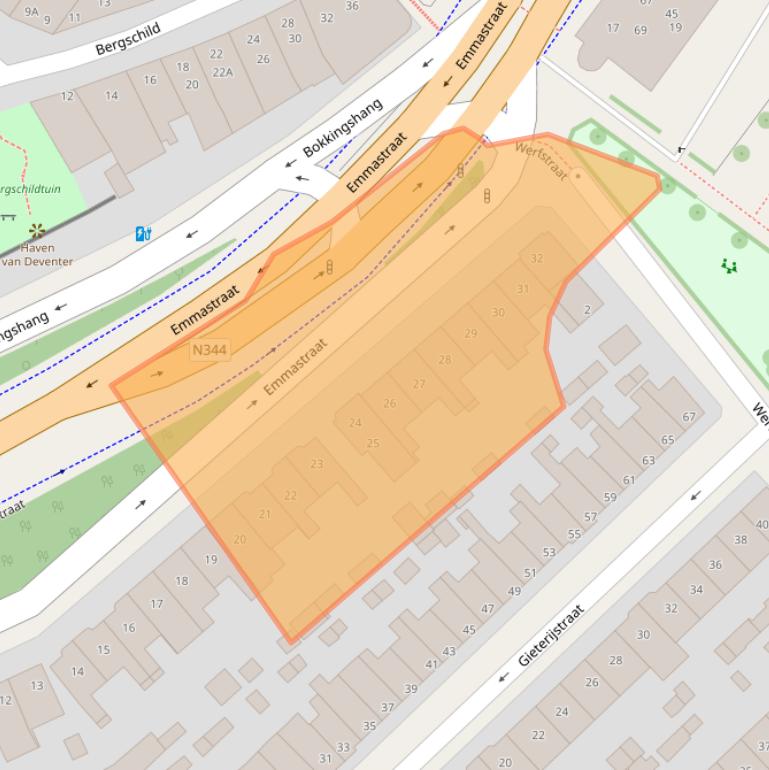 Kaart van postcodegebied 7411EK.