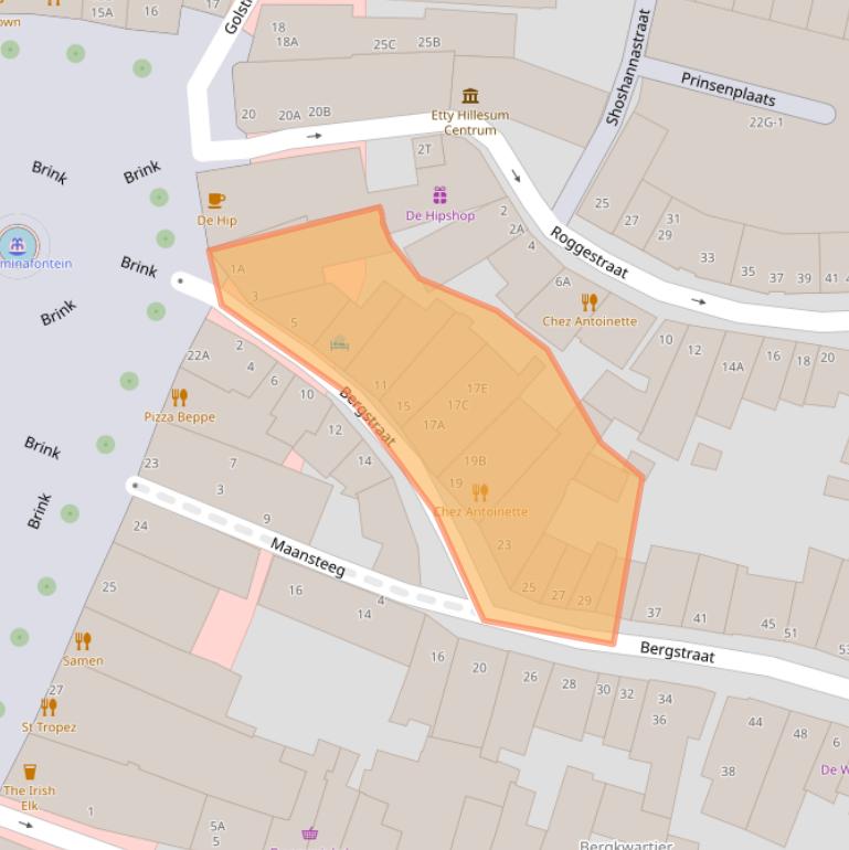 Kaart van postcodegebied 7411ER.