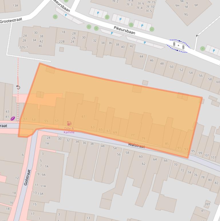 Kaart van postcodegebied 7411GK.