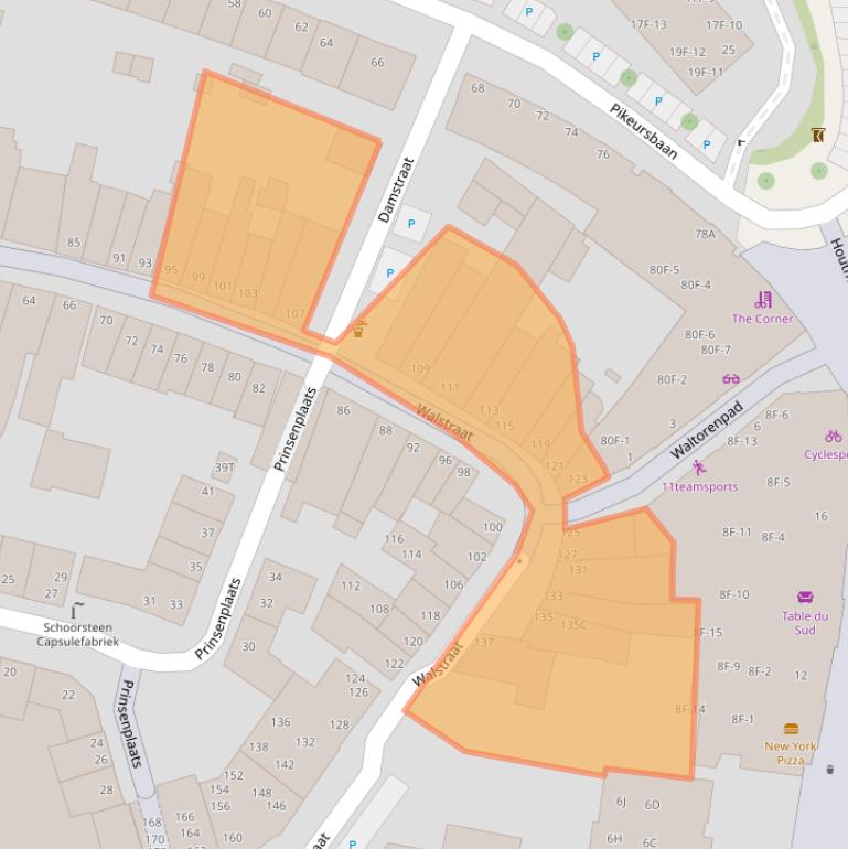 Kaart van postcodegebied 7411GL.